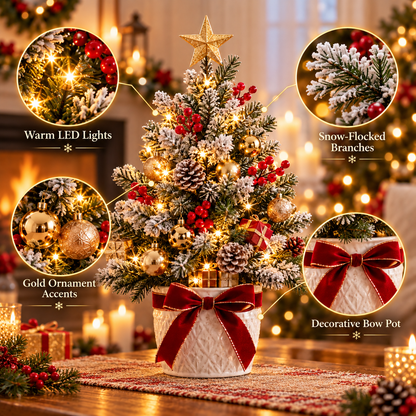 Snow-Kissed Evergreen LED Tabletop Christmas Tree