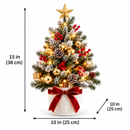 Snow-Kissed Evergreen LED Tabletop Christmas Tree