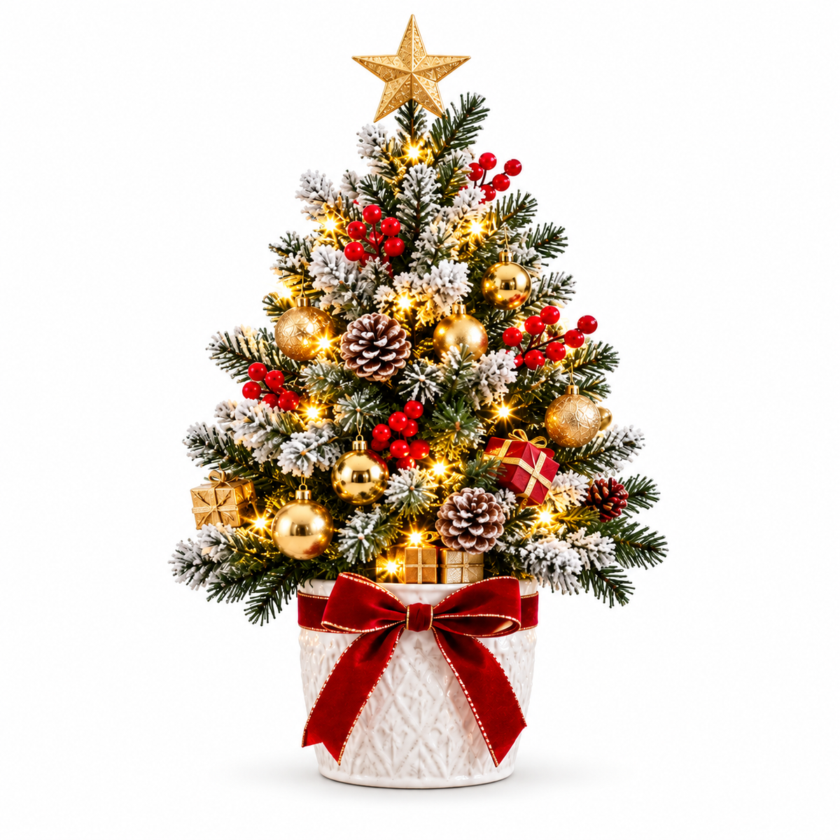 Snow-Kissed Evergreen LED Tabletop Christmas Tree