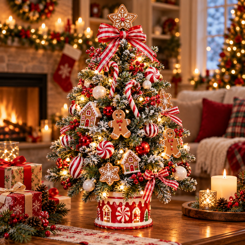 Gingerbread Candy LED Tabletop Christmas Tree