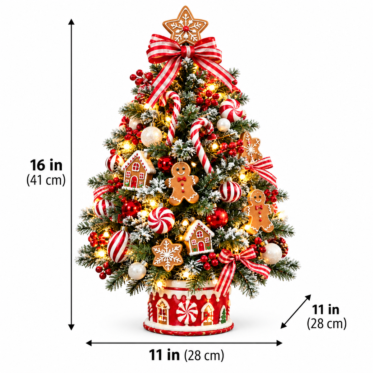 Gingerbread Candy LED Tabletop Christmas Tree