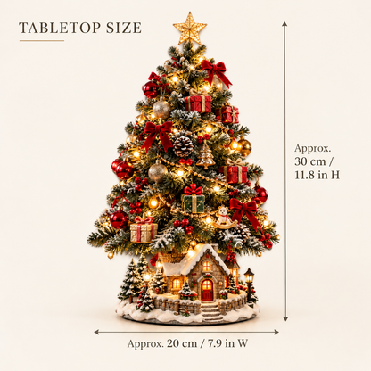 Snowy Village Star LED Tabletop Christmas Tree