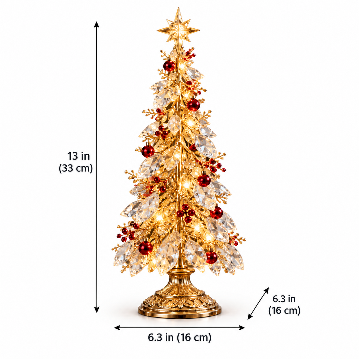 Crystal Leaf LED Christmas Tree Tabletop Decoration