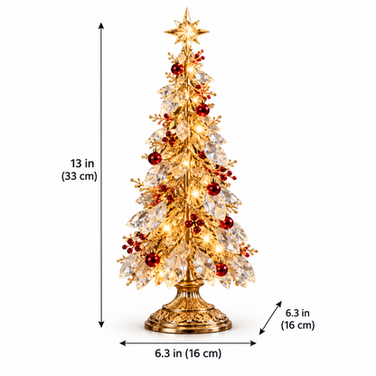 Crystal Leaf LED Christmas Tree Tabletop Decoration