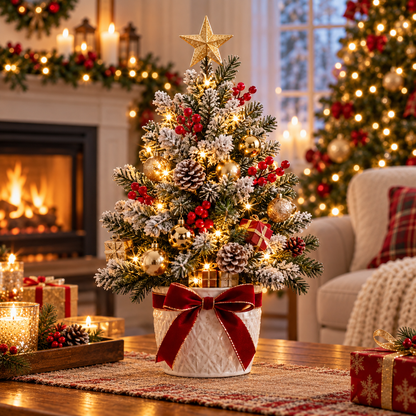 Snow-Kissed Evergreen LED Tabletop Christmas Tree